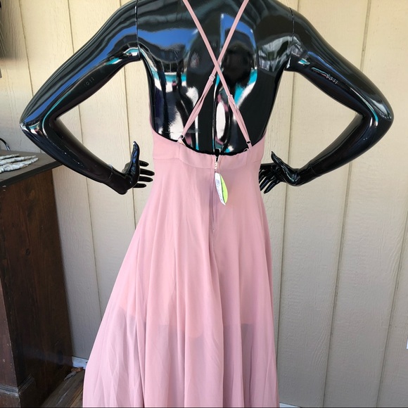 Windsor Taupe Sheer Backless Maxi Dress - Picture 8 of 8